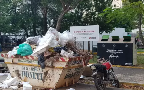 Denuncian acumulaci�n de basuras en contenedor de la Municipalidad de Asunci�n.