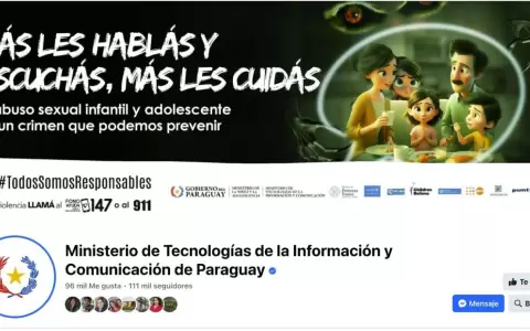 Redes del Estado te�idos de verde en contra de la violencia sexual infantil en el Paraguay