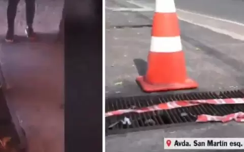 Mujer cay� y qued� atrapada en una rejilla pluvial