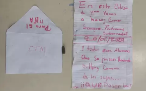 Encuentran carta con amenazas y una bala en colegio de Aregu�