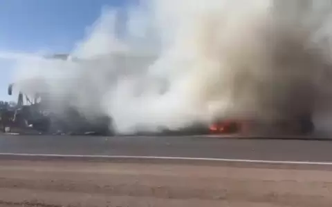 Bus paraguayo arde en llamas en Brasil: pasajeros salieron a tiempo