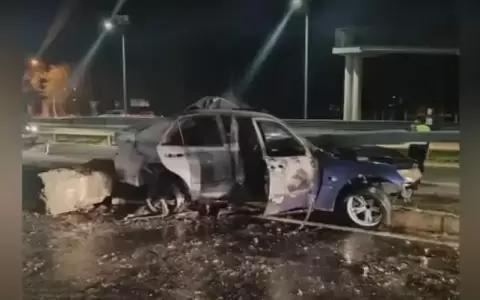 Autopista �u Guasu: dos personas mueren calcinadas dentro de su veh�culo, tras accidente