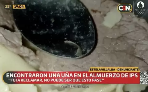 Denuncian que encontraron una u�a en el almuerzo de IPS