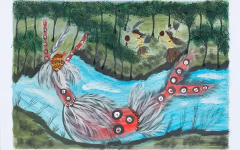 "La danza de los mitos": Dibujos y pinturas de Ogwa y Salmi L�pez Balbuena