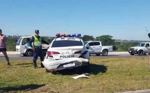 El primer accidente de tr�nsito en la Costanera Sur involucr� a una patrullera policial