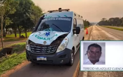 Peat�n muere atropellado por ambulancia en Caaguaz�