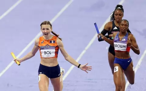 La colosal remontada de Pa�ses Bajos en el relevo mixto de 4x100