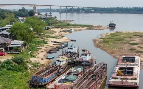El r�o Paraguay est� a 2 cm de su r�cord hist�rico de bajante