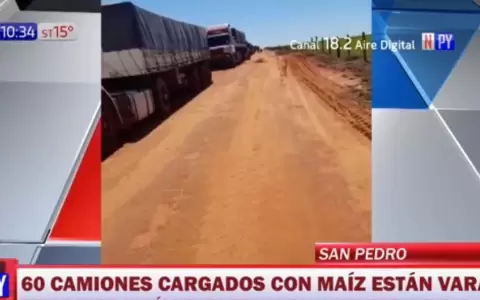 Unos 60 camiones est�n varados en Villa Ygatim�