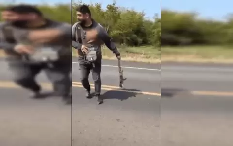 Hombre intent� rescatar a un lagarto y fue arrollado en plena ruta