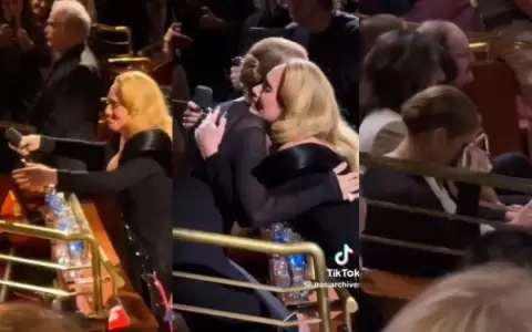 El emotivo encuentro entre Adele y C�line Dion en un concierto en Las Vegas: se abrazaron entre l�grimas
