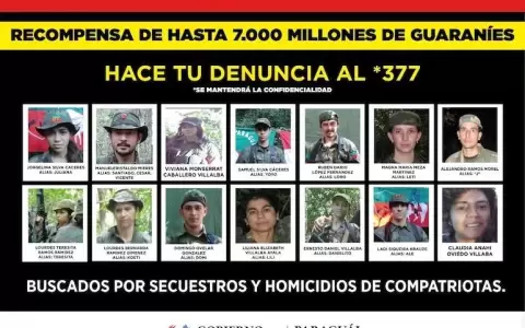Integrantes del EPP y EML: estas son las 14 personas por las que se ofrecen G. 7.000 millones de recompensa