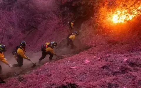 Los �ngeles en peligro de m�s incendios por fuertes vientos