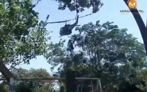Yaguar�n: helic�ptero presidencial derrumb� muralla de un club