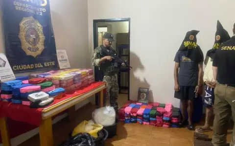 Decomisan 285 kilos de coca�na, por unos USD 4 millones en Alto Paran�