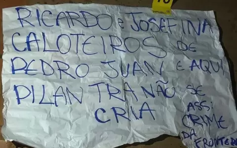 Nota amenazante. Esto dejaron luego de disparar contra la vivienda de un periodista y exgobernador de Amambay.