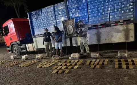 Incautan m�s de 60 kilos de marihuana en cami�n que transportaba cervezas en Canindey�
