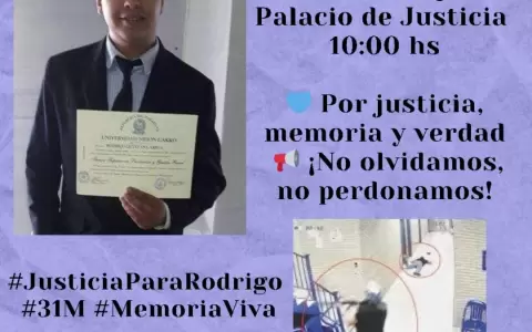 Recordatorio del asesinato de Rodrigo Quintana.