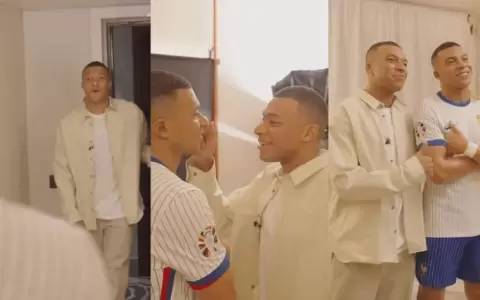 Kylian Mbapp� conoci� a su nueva estatua de cera