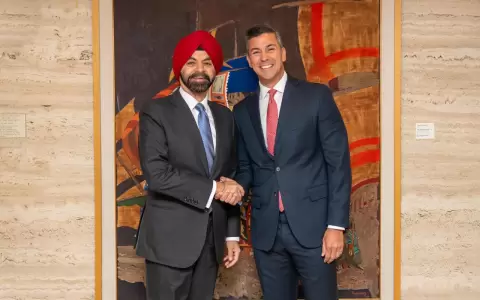 Ajay Banga con el presidente Santiago Pe�a.