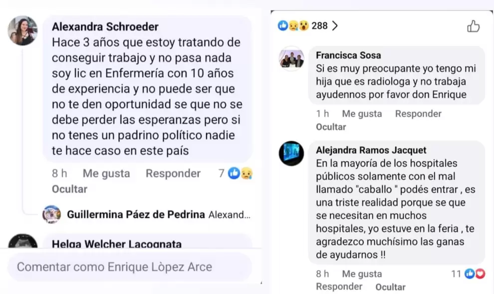 Ciudadanos lamentando falta de trabajo.