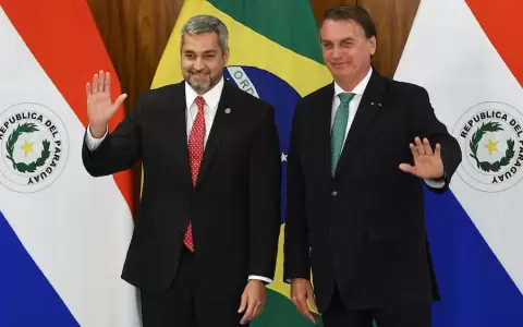Mario Abdo Ben�tez y Jair Bolsonaro.
