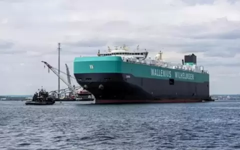 Un buque de transporte de contenedores.