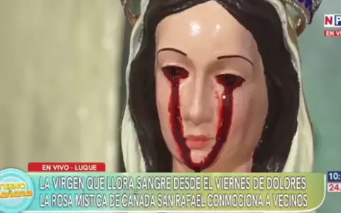 Conmoci�n por el llanto de la Virgen Rosa M�stica en Luque.