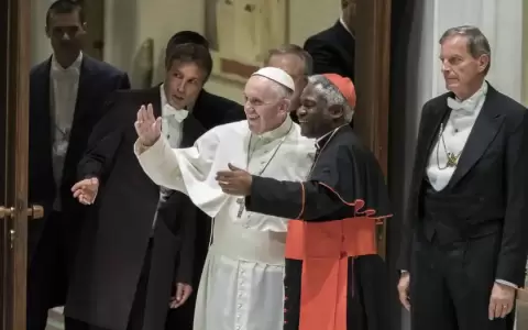 El papa Francisco junto al cardenal Peter Turkson, de Ghana.