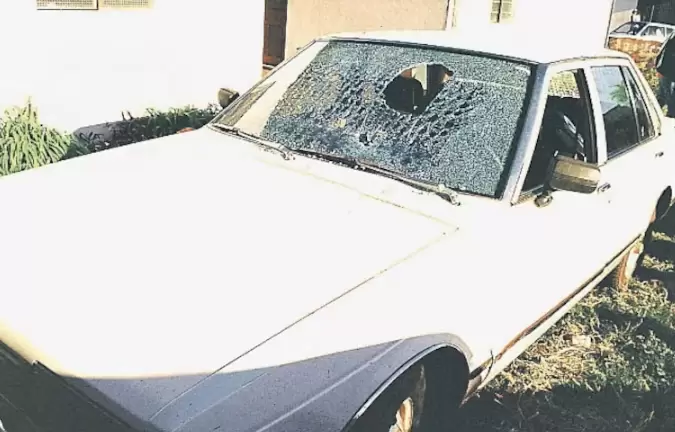 Veh�culo en el que circula Santiago Leguizam�n y donde fue acribillado de 21 tiros.