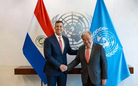Santiago Pe�a con Ant�nio Guterres, ONU.