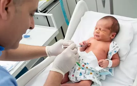 Vacunaci�n a un reci�n  nacido.