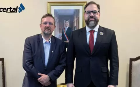 El presidente ejecutivo de CERTAL, Pablo Scotellaro; y el ministro de Justicia, Dr. Rodrigo Nicora.