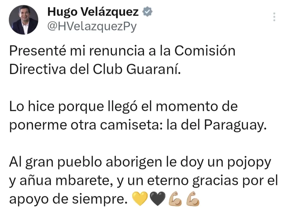 Posteo de Hugo Vel�zquez.
