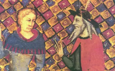 'Merl�n el mago, tutor de Arturo', tapiz de 1490.