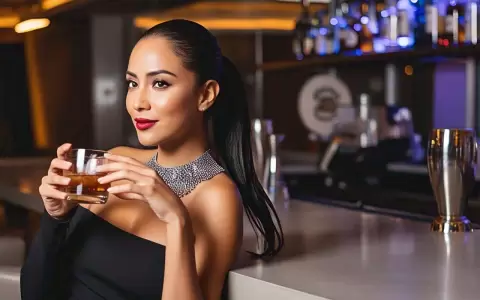 Mujer consumiendo alcohol.