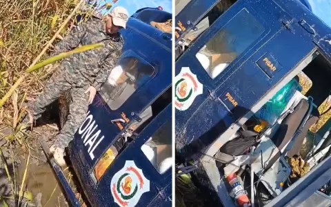 Helic�ptero de la Polic�a Nacional cay� en el Chaco.