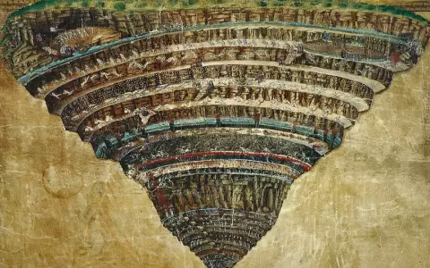 Sandro Botticelli, "La mappa dell'Inferno", 1480 -1490. 33 x 47 cm. Museo de Luxemburgo.