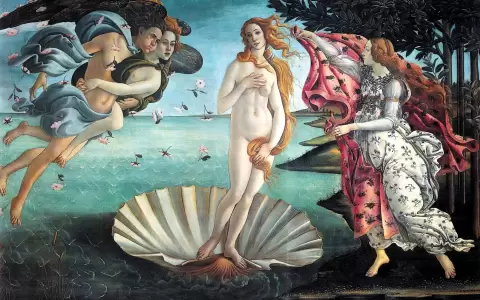 Sandro Botticelli, El nacimiento de Venus, 1484. 278.5 x 172.5 cm.