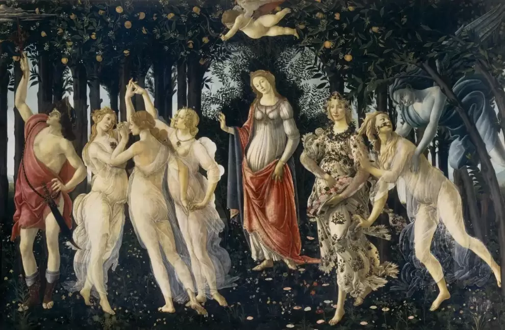 Sandro Botticelli, Primavera, 1480-1485. Palacio de los Uffizi, Florencia.