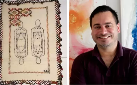 Obra de la muestra "Pret�rito imperfecto, futuro perfecto"  y Enrique Esp�nola.