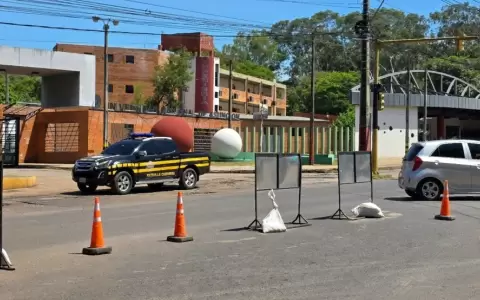 Obras frente al campus de la UNA en San Lorenzo.