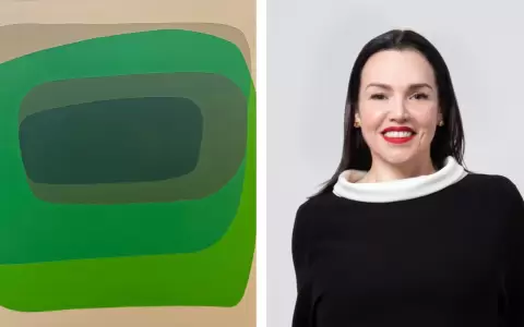 Laura Pi�eiro y una de sus obras