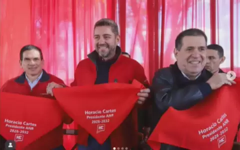Juan Carlos Baruja, Pedro Alliana y Horacio Cartes.
