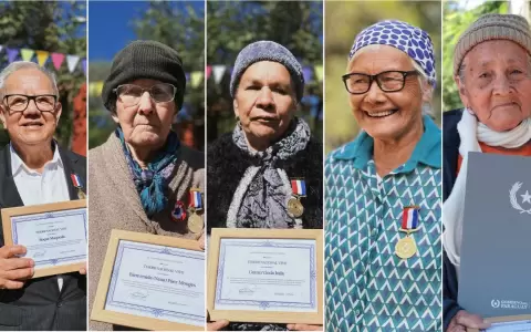 Roque Maqueda,  Bienvenida Paz Monjes,Gumercinda Irala, Teodolina Esquivel y Pablina Esquivel.