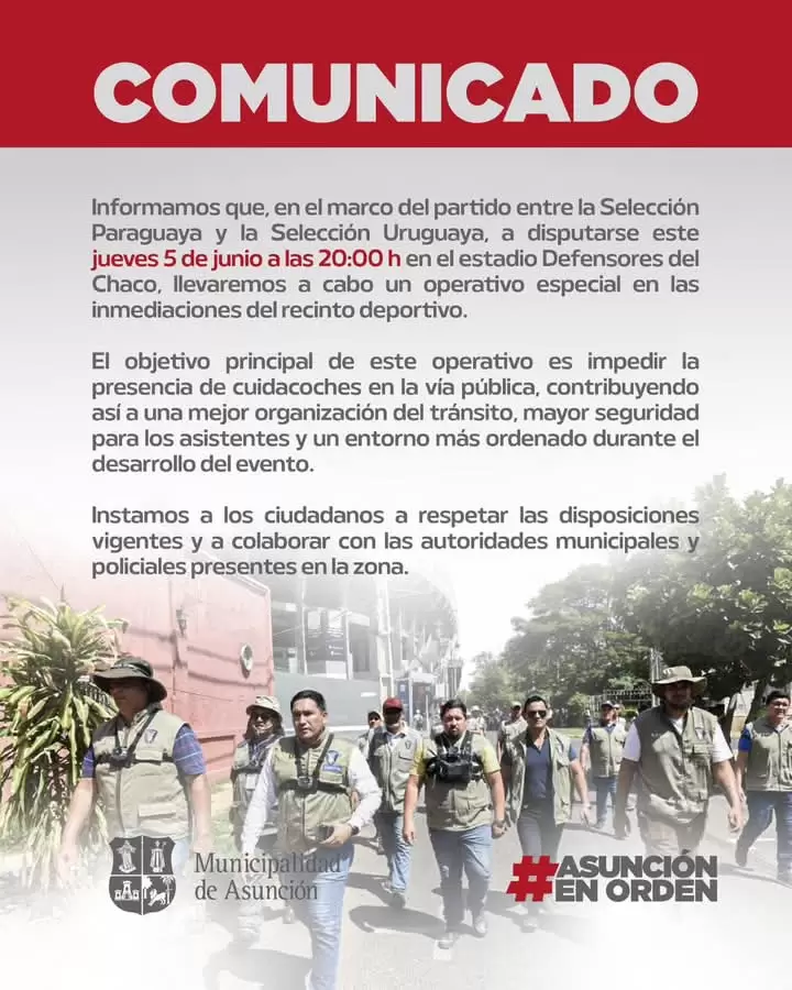 Comunicado de la Municipalidad de Asunci�n sobre los autodenominados cuidacoches.