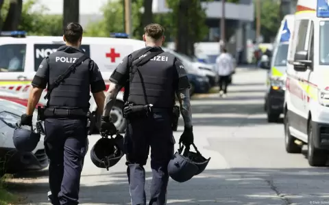 Polic�a de Austria intervino tras el atentado.