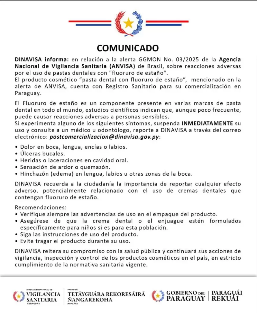 Comunicado de Dinavisa sobre el tema.