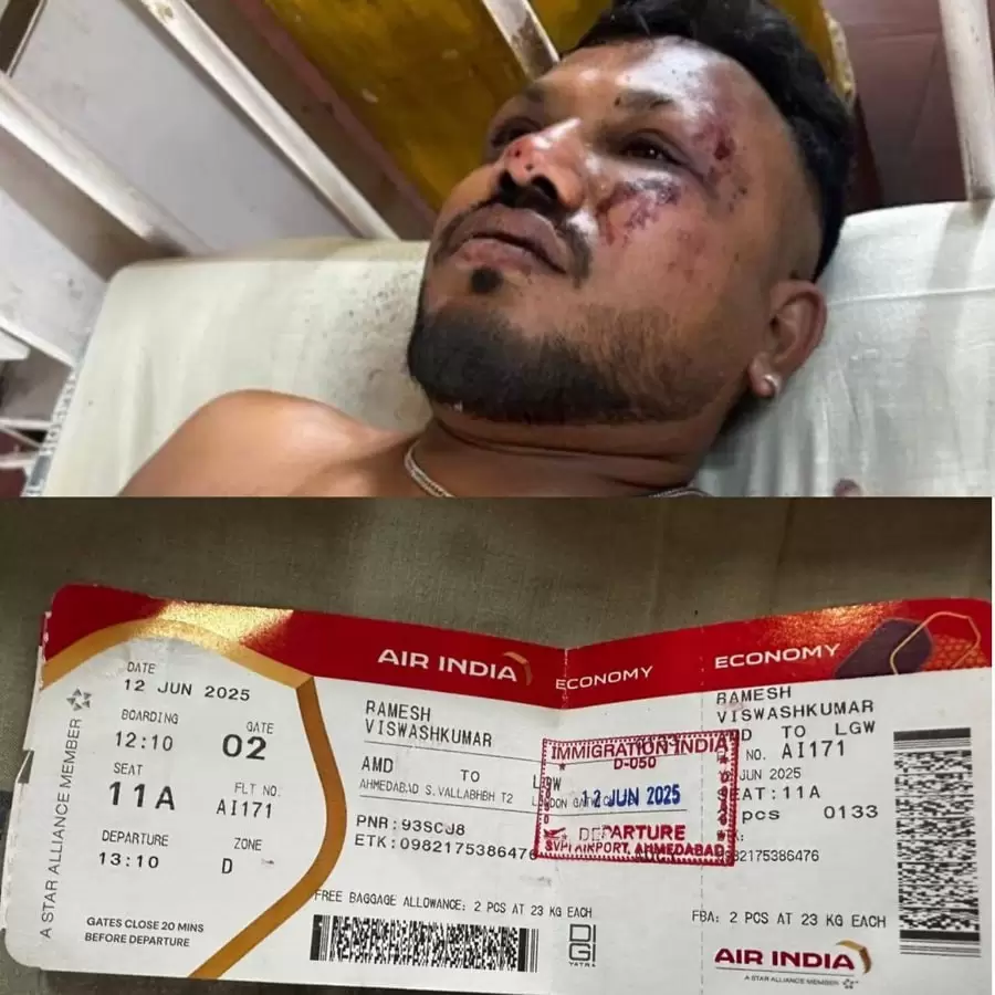 �nico sobreviviente del Air India siniestrado. Foto:X