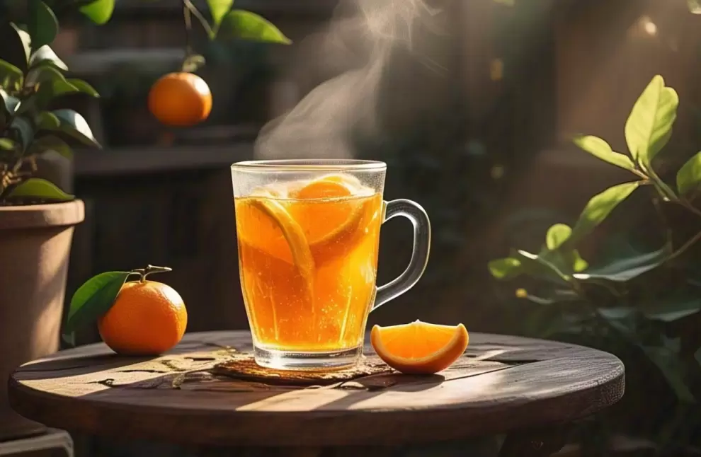 T� de c�scaras de mandarinas.